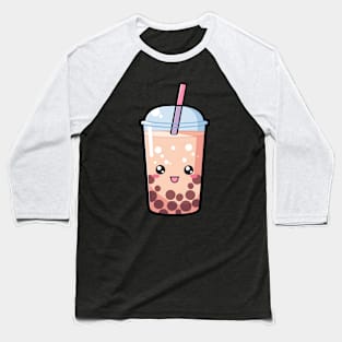 Kawaii Boba Tea Orange - Anime Shirt Baseball T-Shirt